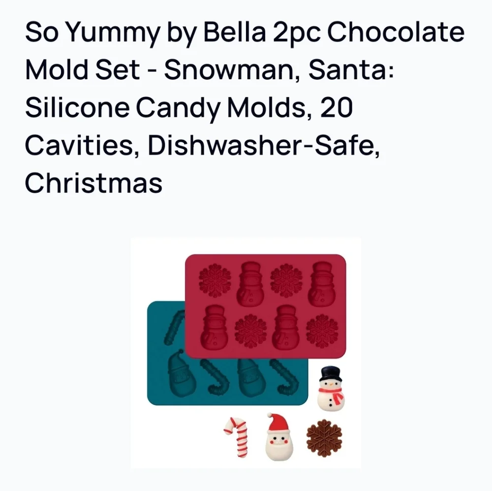 Abella Festive Silicone Candy Molds - Red and Teal